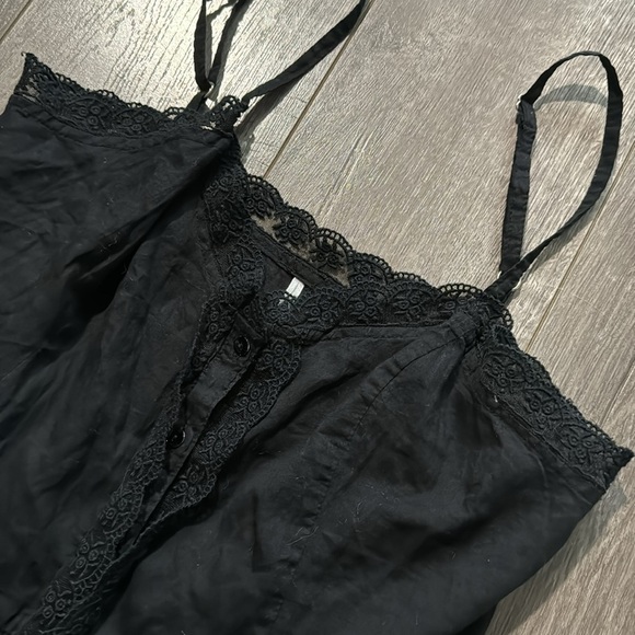 Free people black lace button down dress S - Picture 2 of 5